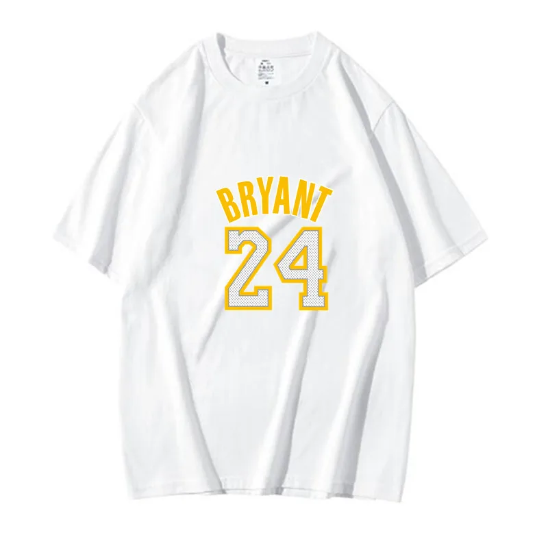 Мужская и женская футболка с буквенным принтом Kobe Bryant Number 24 уличная одежда в
