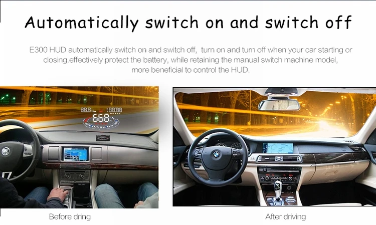 E300 HUD OBD2 дисплей автомобиля velocidad proyector OBD UE MPH км/ч цифровой Coche velocimetro en el parabrisas Proyector