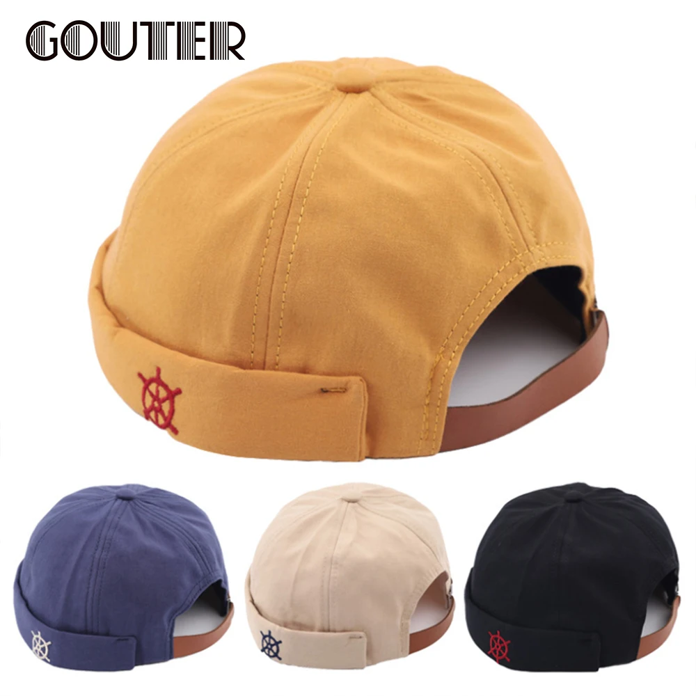 Gauter Kpop унисекс Skullcap Матросская Кепка модная вышивка свернутая манжета ковш кепка