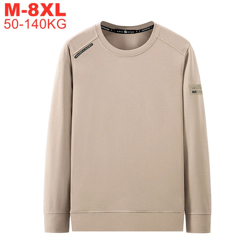 

Свитшот мужской, однотонный, Повседневный, большие размеры 8xl, 7xl, весна-осень