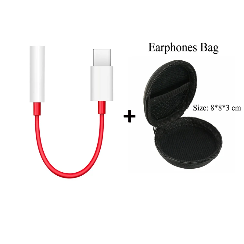 With Bag Для oneplus 6T 7 Pro usb type C до 3,5 мм адаптер для наушников Aux аудио для one plus 7 1+ 6t usb-c музыкальный конвертер Кабель - Цвет: With Bag