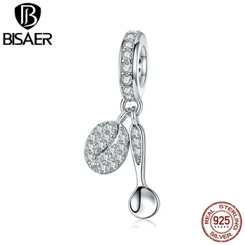 

Coffee Bean Beads 2020 New Arrival Bisaer 925 Sterling Silver Coffee Bean Beads Charms Cubic Zircon Jewelry Making GAC171