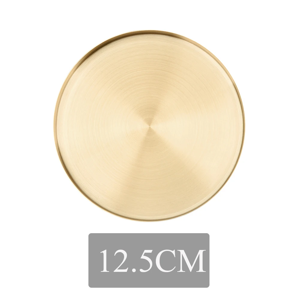 Kitchen Stainless Steel Storage Tray Space Saving Organizer Jewelry Display Plate Round Shape Multifunctional Bathroom Gold | Дом и сад