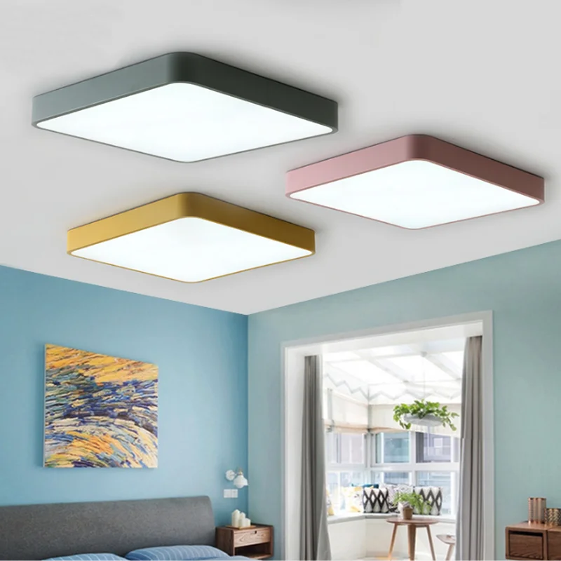 Modern Minimalist Led Ceiling Light Simple Surface Embedded Remote Modern Minimalist Led Ceiling Light
