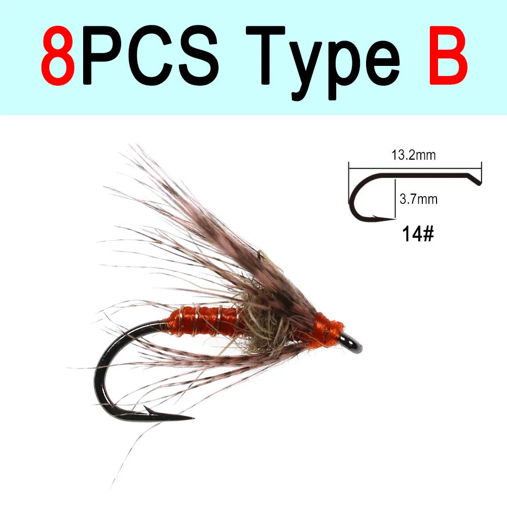 Icerio 8pcs Green Glass Killer Caddis Worms Nymph Trout Fishing Fly Lures  #14 - Fishing Lures - AliExpress