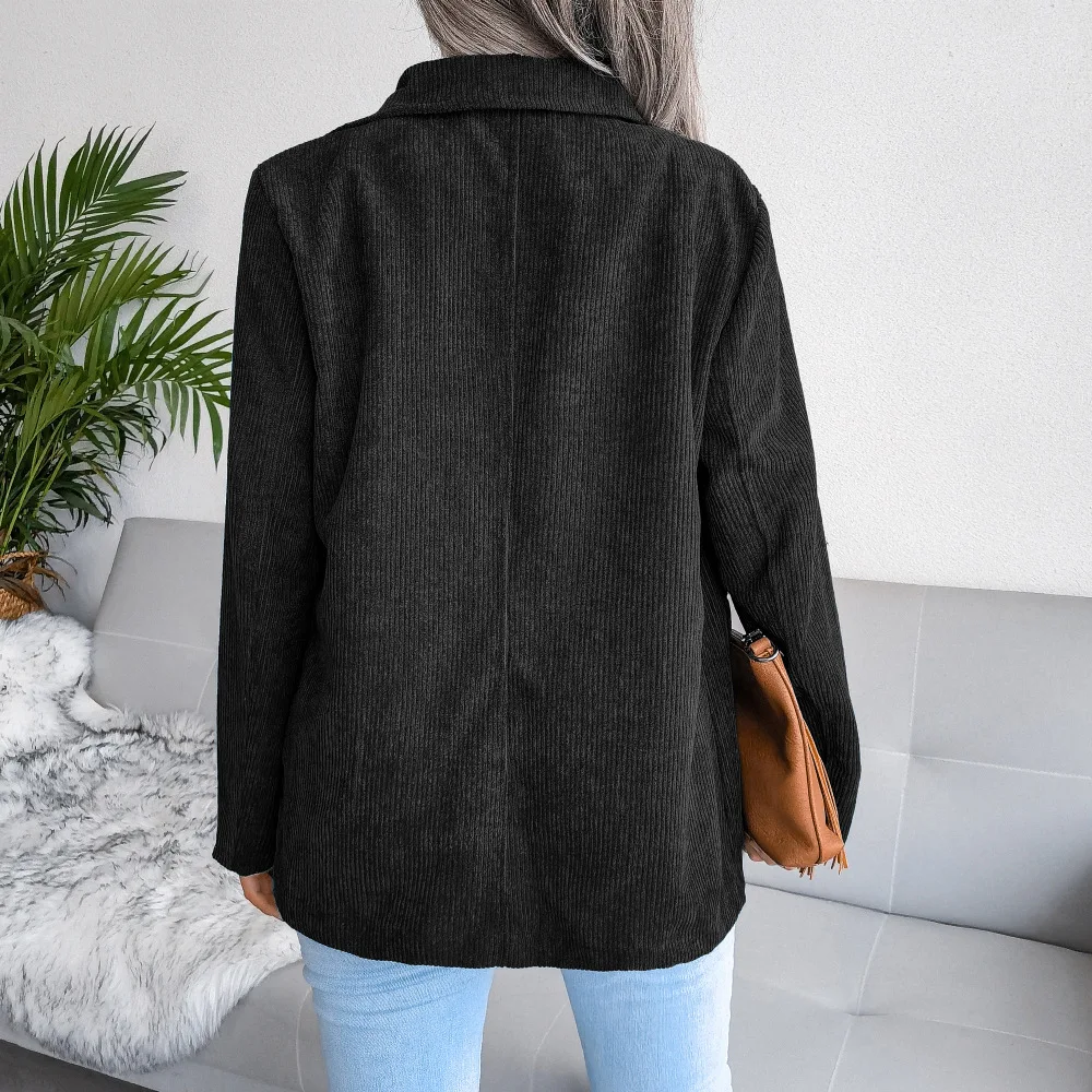 Blouson Femme Velours Côtelé Doublure Polaire - Coupe Ample Chaude - Automne Hiver - Taille S à XXL - 3