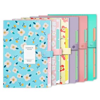 

6Pcs Extended Pocket File Storage Bag Plastic A4 Size for School Teachers and Offices