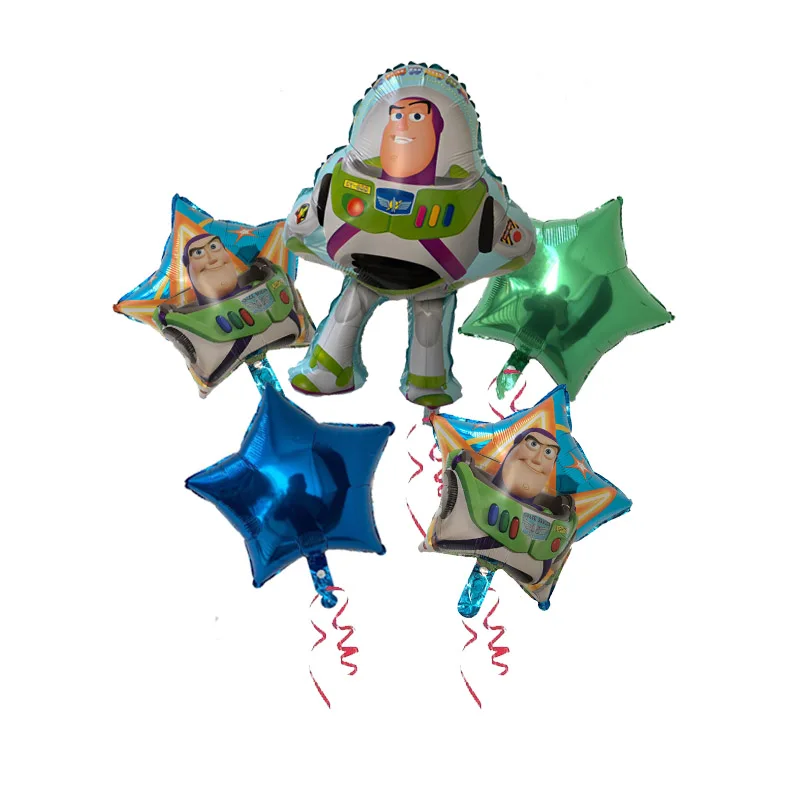 5 шт. воздушные шары 50*75 см, фольгированный шарик, мультфильмы "Вуди Базз Лайтер", воздушные шары на день рождения, вечерние поставки, kidshelium globos - Цвет: 5pcs