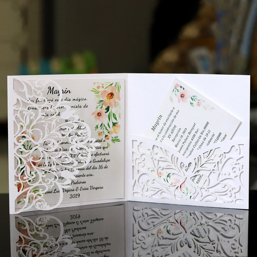  Hollowing Invitation Cards Laser Cut Wedding Invitations Greeting Card Customize Business Birthday  - 4.00042E+12