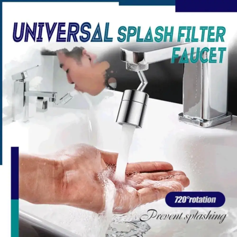 

720 Degrees Universal Splash Filter Faucet Spray Head Anti Splash Filter Faucet Movable Kitchen Tap Water Saving Nozzle Sprayer