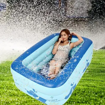 

130CM Inflatable Swimming Pool Thick Paddling Pool Summer Water Toys For Baby Kids Adult Outdoor Indoor Swimming Pool
