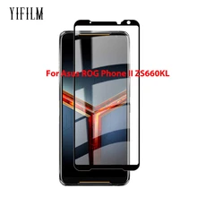 ل Asus ROG الهاتف II ZS660KL واقي للشاشة أسود الزجاج المقسى ROG Phone2 ZS660KL غطاء كامل الزجاج خدش برهان فيلم(China)