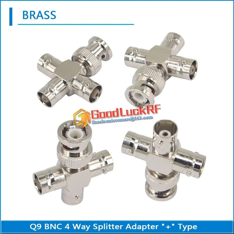 Rf Video Coaxial Connector Splitter Adapter Q9 Bnc 4 Splitter
