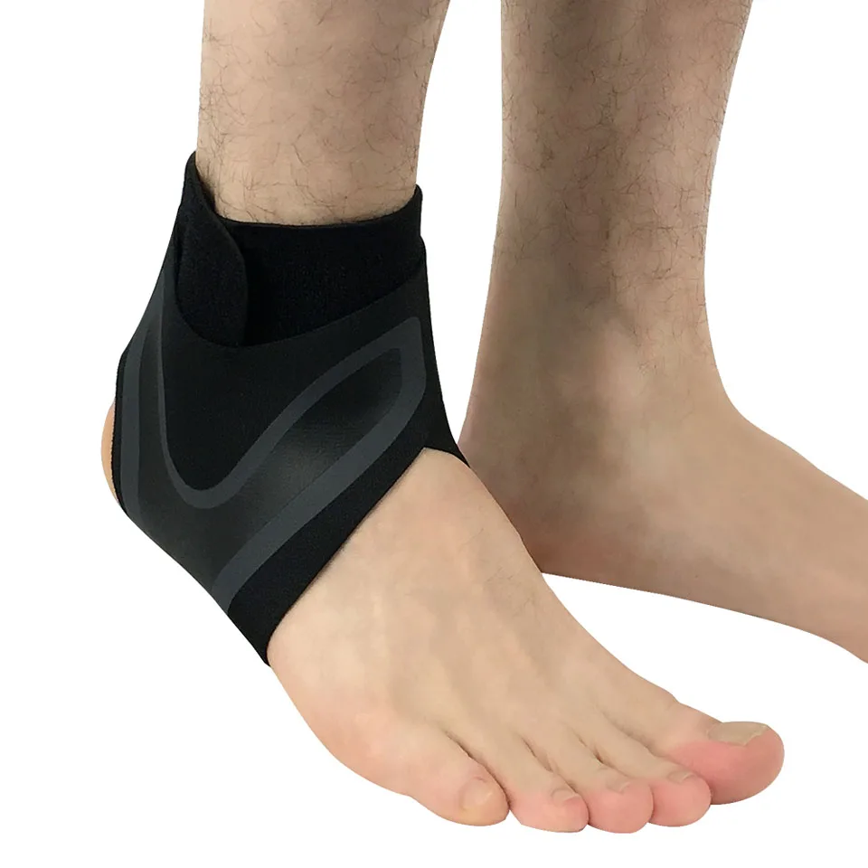 Регулируемый фиксатор поддержки лодыжки Эластичность защита под давлением повязка на ногу растяжение Спорт Фитнес Защитная повязка для восстановления - Цвет: Black Right