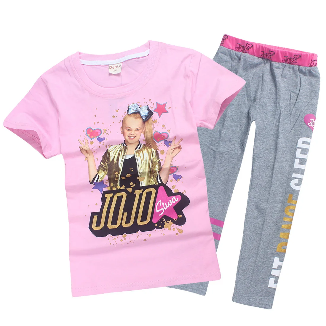 Летние синие детские футболки с героями мультфильмов JOJO SIWA хлопковые футболки с круглым вырезом для маленьких девочек комплекты с короткими рукавами для мальчиков и девочек футболки