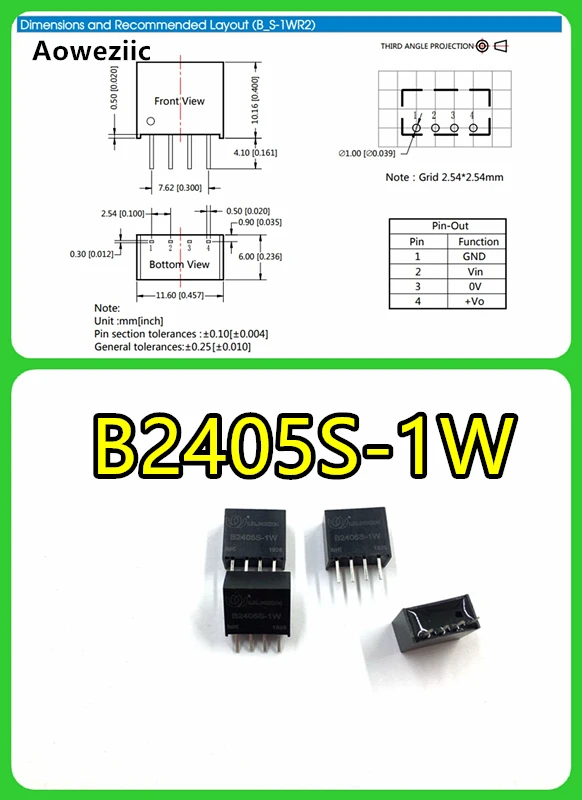 2 шт. B2405S-1W B2405S B2405 DC-DC модули SIP4 24 В до 5 В изолированный постоянного тока/DC источник питания модуль новый оригинальный