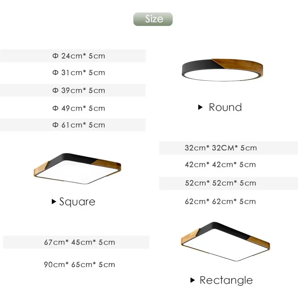 Светодиодный потолочный светильник, современный поверхностный монтаж, внутреннее освещение, деревянный пульт дистанционного управления, для прихожей, гостиной, спальни, балкона