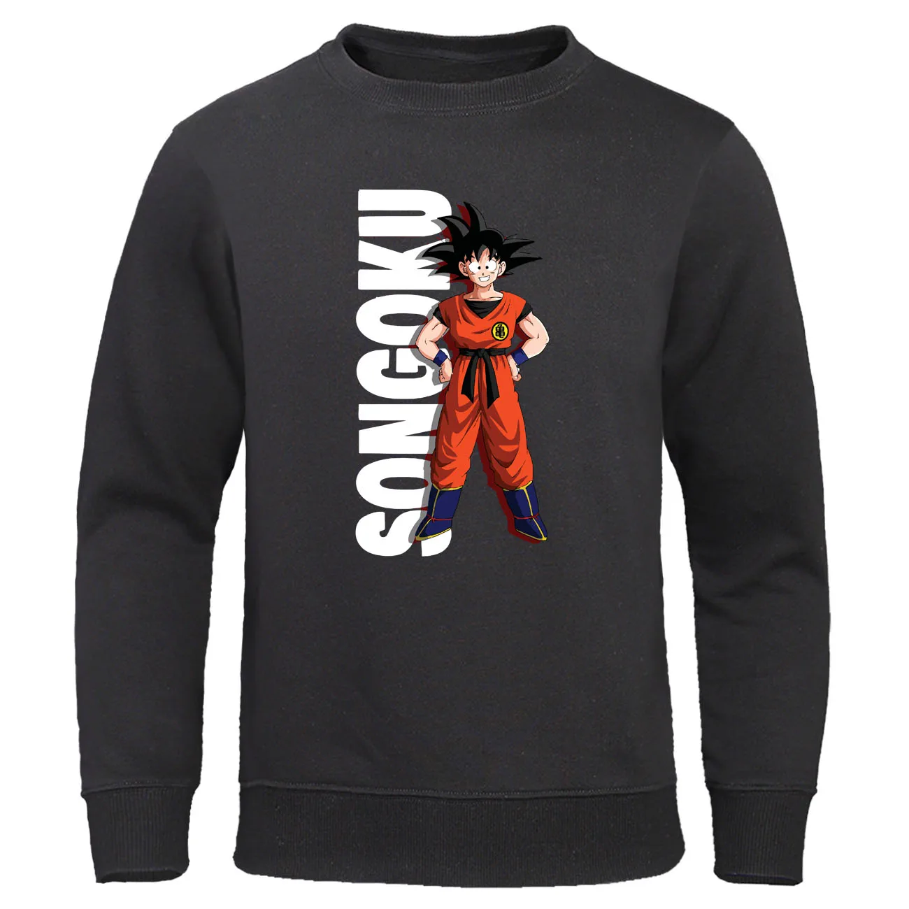 black 6 Japanese Anime Sweatshirt Son Goku Harajuku Streetwear Dragon Ball Z Men Hoodies Sweatshirts Autumn Winter Pullover Fleece Hoody - Цвет: black 6