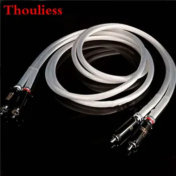 

Thouliess Pair HIFI RCA Cable Audio Cable 7N OCC Silver Plated Interconnect Cable With Rhodium-plated white gold WBT-0102 AG