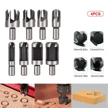 

4Pcs 6mm-16mm Forstner Drill Bit Carbon Steel Woodworking Round Shank Drill Bit Wood Work Carpenter Plug Hole Cutter Tools Set