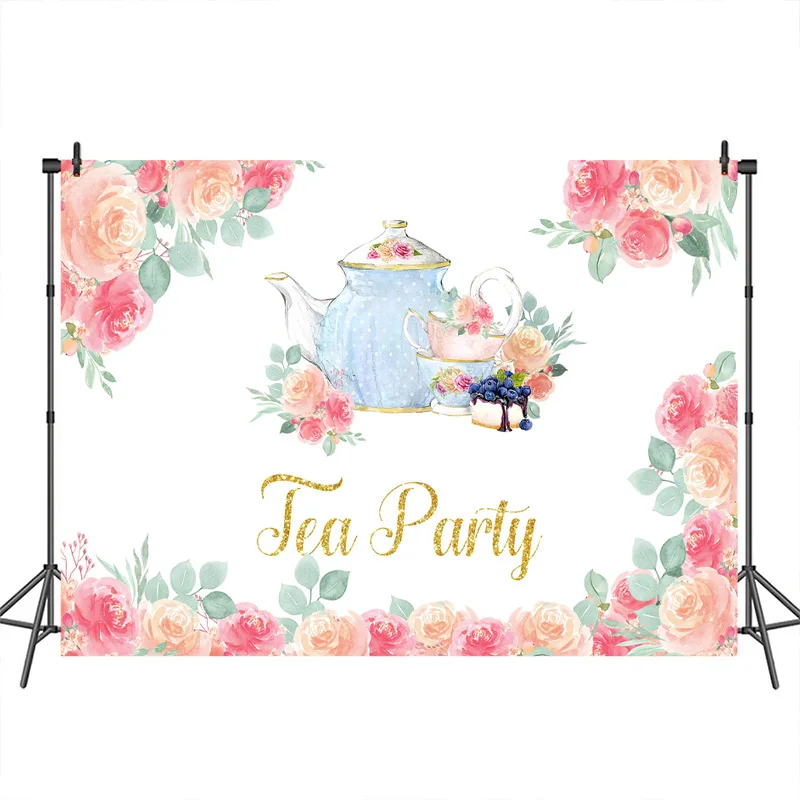 Чай вечерние фон Цветочные День рождения Baby Shower фотографии фонов для девичника