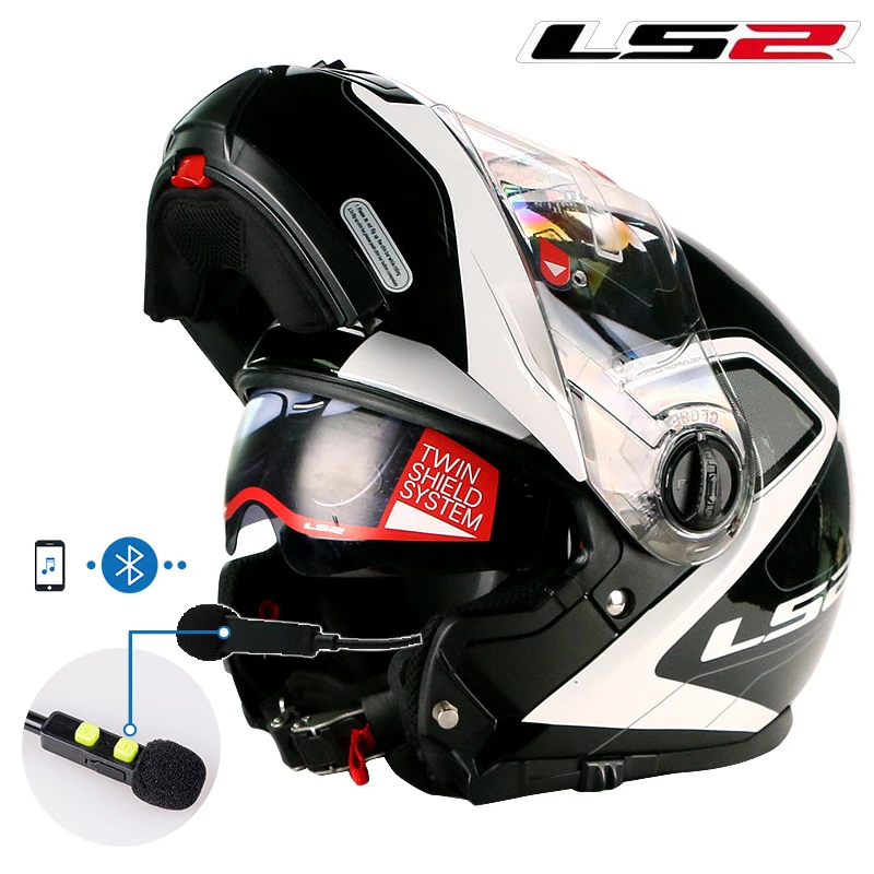 US $144.00 Arrival LS2 FF325 Flip Up Bluetooth Headsets Intercom Motorcycle Helmet Modular Man Woman Racing Motorbike cascos moto DOT