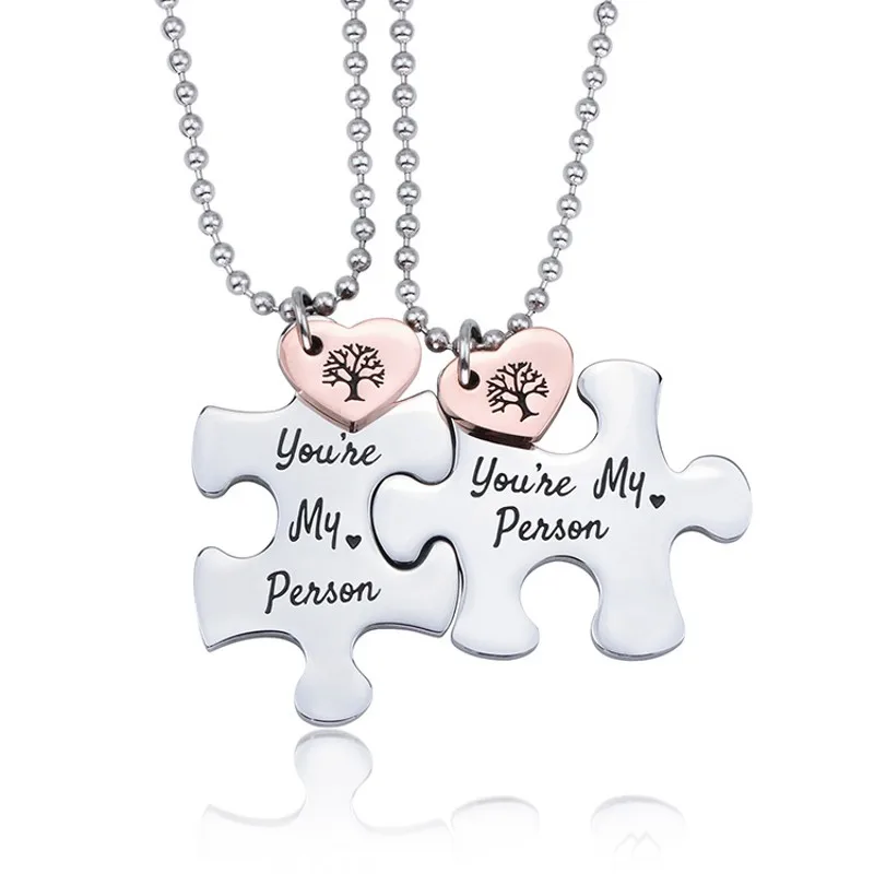 

Her And His Puzzle Necklaces Pendants Gift for Women Men Lovers Birthday Gift Valentine's Day Personality Jewelry Love Necklace