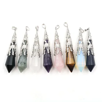 

Natural Stone Pendant Healing Crystals Pendule Chakra Crystal Pendulum Quartz Opalite Geometry Pendant Jewelry for dowsing