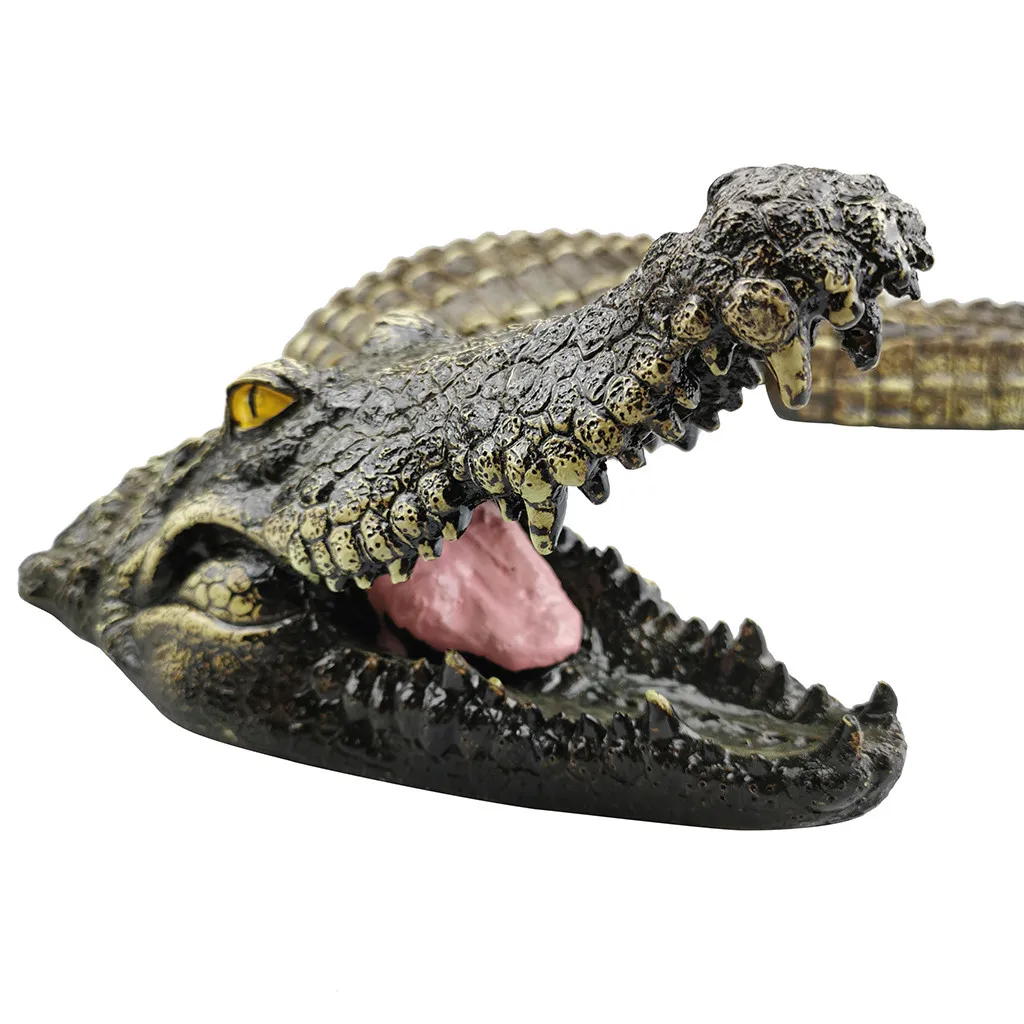 Имитация головы крокодила декор для водных объектов Садовый пруд художественный декор голова крокодила пародия игрушка плавающие украшения Скульптура животных ремесла