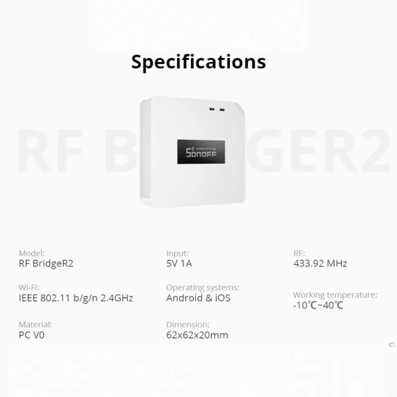 Sonoff rf Bridger2 Wifi 433 Mhz Controlador sem Fio Ewelink App Controle Remoto Inteligente Casa Trabalho de Automação para Alexa Google Casa - Image 3