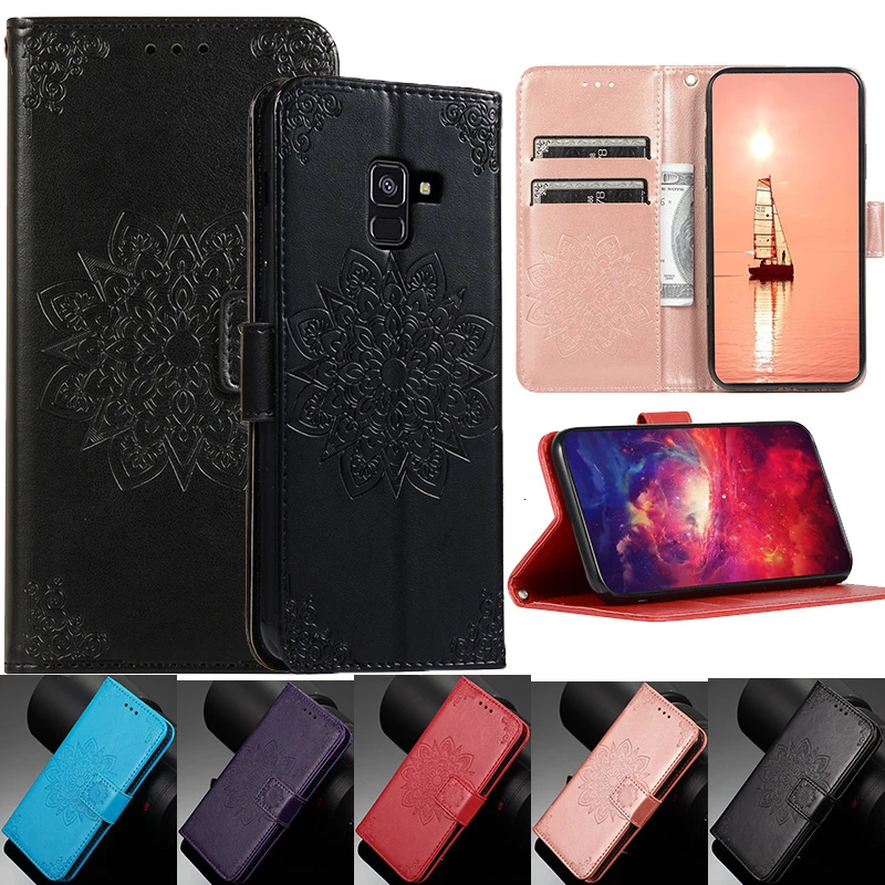 

Luxury Leather Wallet Case For Samsung Galaxy A8 Plus Cases A8 Magnetic Flip Cover For Samsung A8 2018 Phone Bags Card Slot Book