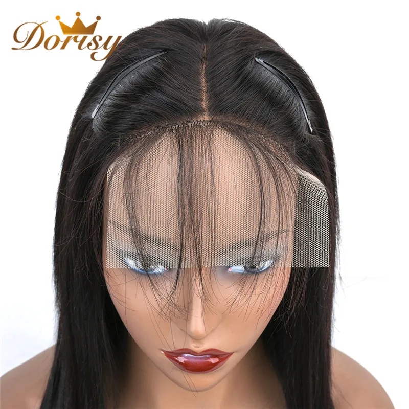 US $54.00 Silk Base Lace Closure Wigs Straight 44 Lace Human Hair Wigs Brazilian Remy Hair Scalp Top Wigs With Baby Hair Middle Part Wig