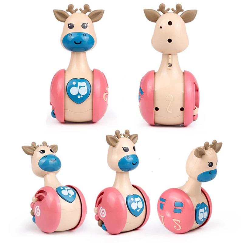 Poupée musicale en plastique en forme de cerf, jouets pour bébé, hochets,  gobelet, jouet interactif amusant, jouets d'apprentissage