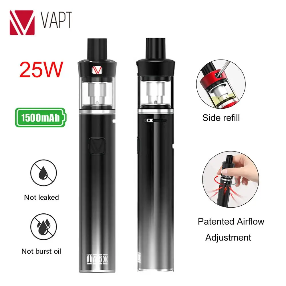

New items vape pen Original Vaptio TYRO Kit with 1500mAh Battery mod & 2.0ml Tank Top Side Filling electronic cigarette kit