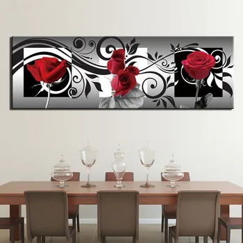 

Large size 5D Round Diamond Painting Black and White Red Rose Full Square Flowers Embroidery Mosaic Cross Stitch Gift