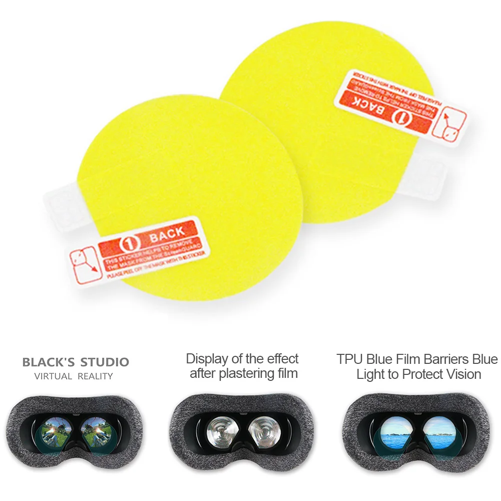 

2 Pcs Clear Protective Eye Protection HD Lens Film TPU Anti Scratch VR Helmet Friction Reducing For Valve Index Accessories
