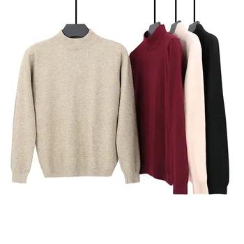 

2019 Autumn Winter Sweater Women Korean And Europe Version Of The Basic Warm Sweater Solid Color Bottoming Sweater Female