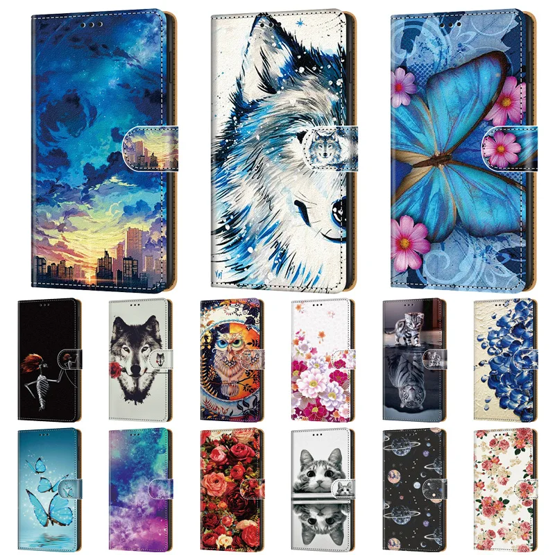 Stand Flip Leather Case For Sony Xperia 10 II L1 E5 XP XA1 Plus XA2 Ultra XA Funda Wallet Bag Painted Shockproof | Мобильные