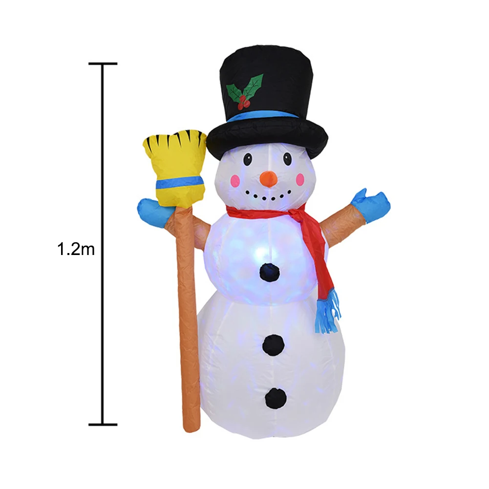 1 шт., 1,2 м, Рождественская метла, снеговик, надувные Забавные игрушки с изменяющимся цветом, светодиодный, Рождественский карнавал, зимние