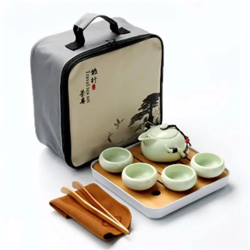 

China Kung Fu Tea Set Ceramic Portable Teapot Porcelain Tea Set Lid Bowl Tea Set Tea Ceremony Teapot Travel Bag Travel Set