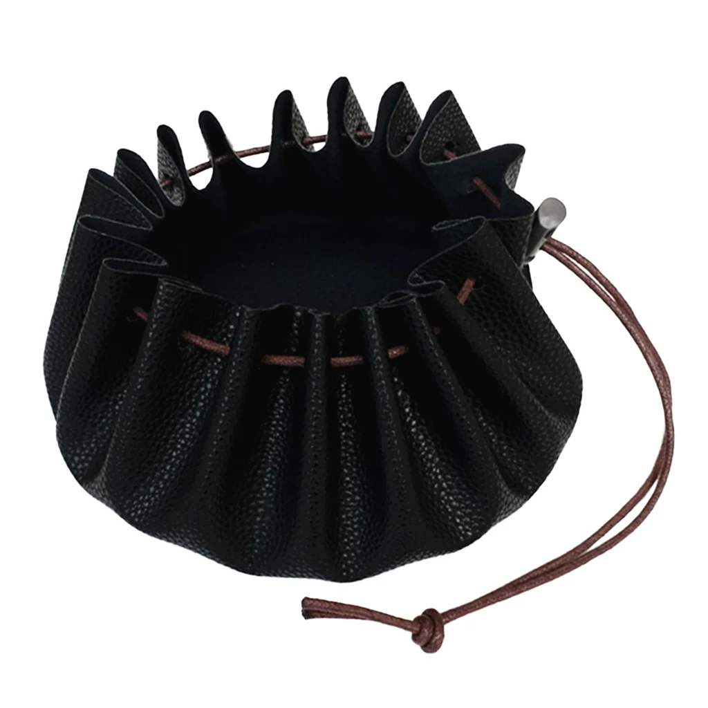 15'' Large Leather Draw String Bushcraft Tinder Storage Pouch Camping Hiking Survival Gear Organizer Holder Bag