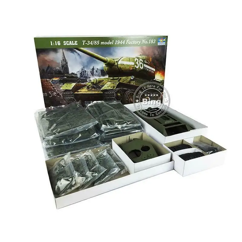 Trumpeter 00902 1/16 T-34/85 1944 Factory No.183 Tank Armored Car Model Kit TH06707-SMT6