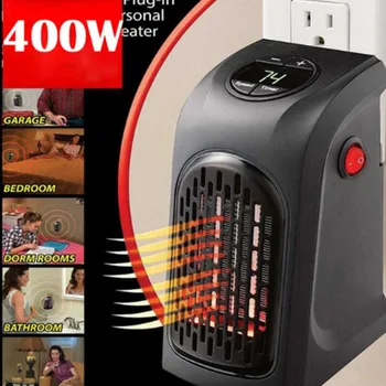 

400W Electric Heater Mini Fan Heater Blower Desktop Household Wall Plug Heater Stove Radiator Fast Portable Warmer Machine
