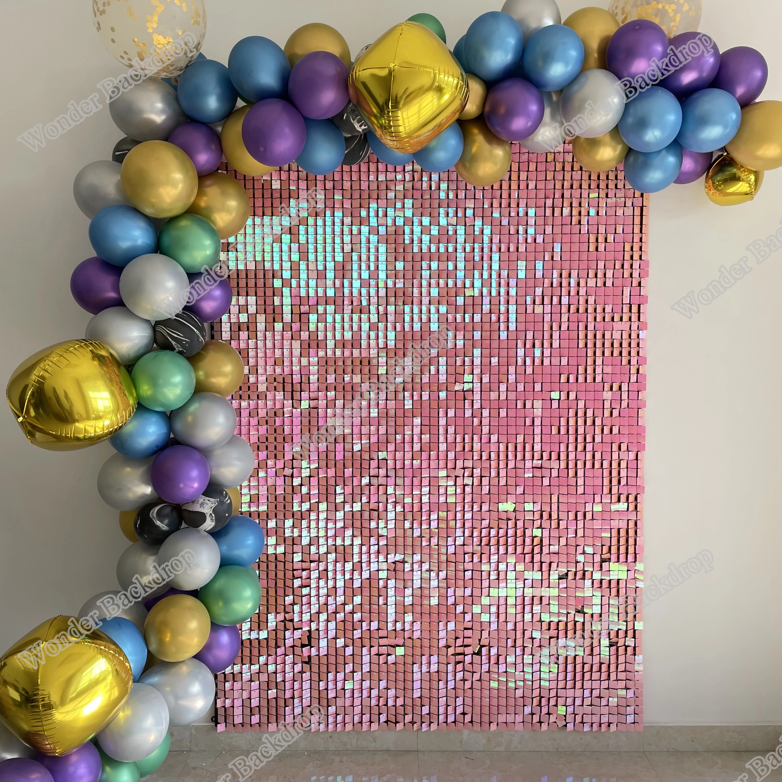 割引直売 正方形のキラキラの壁 きらめく ピンク 黄色 装飾的なスパンコールの壁 結婚式の背景 パーティー 家 新宿 買取 Lionteam Sk