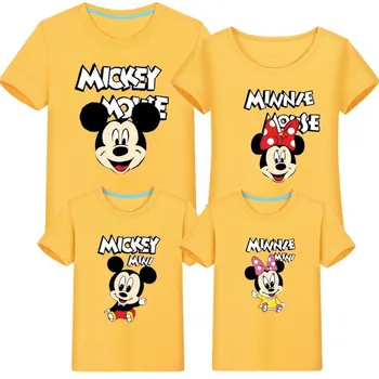 

Summer Family Matching Outfits Mickey Short-sleeved T-shirt Family Mother And Daughter Clothes Father Son Baby Kids mama i corka