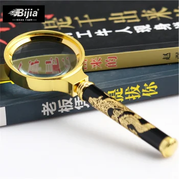 

BIJIA 40MM Full Optical Glass Lens Old Reading Mirror Dragon Handle Copper Frame Magnifier BJM2005