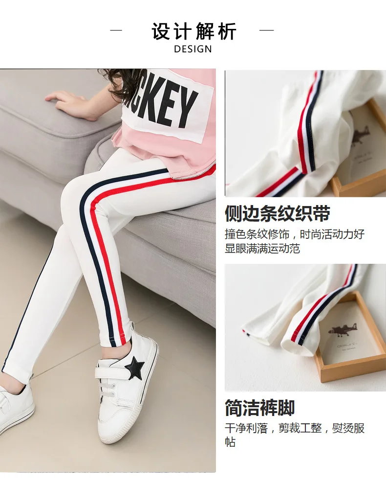 AliExpress EBay/Лидер продаж; леггинсы для девочек; сезон весна-осень; стиль; детские спортивные Капри в цветную полоску