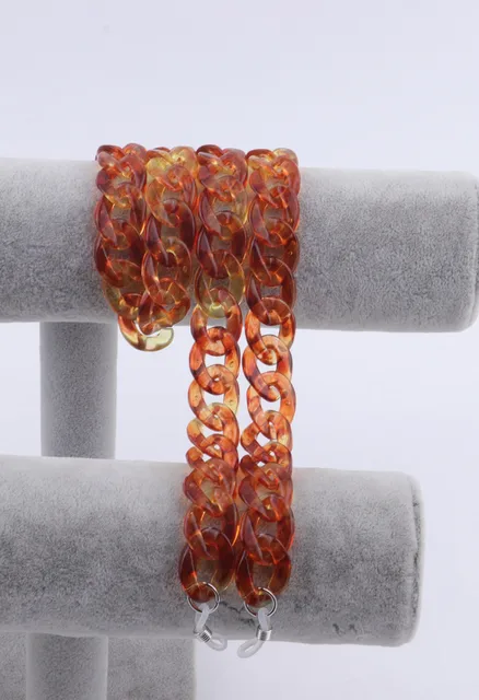 New Fashion Acrylic Glasses Chains Holder Cord Reading Sunglasses Chain Women Largands Eyeglasses Hanging Neck Chain Strap Rope amber color