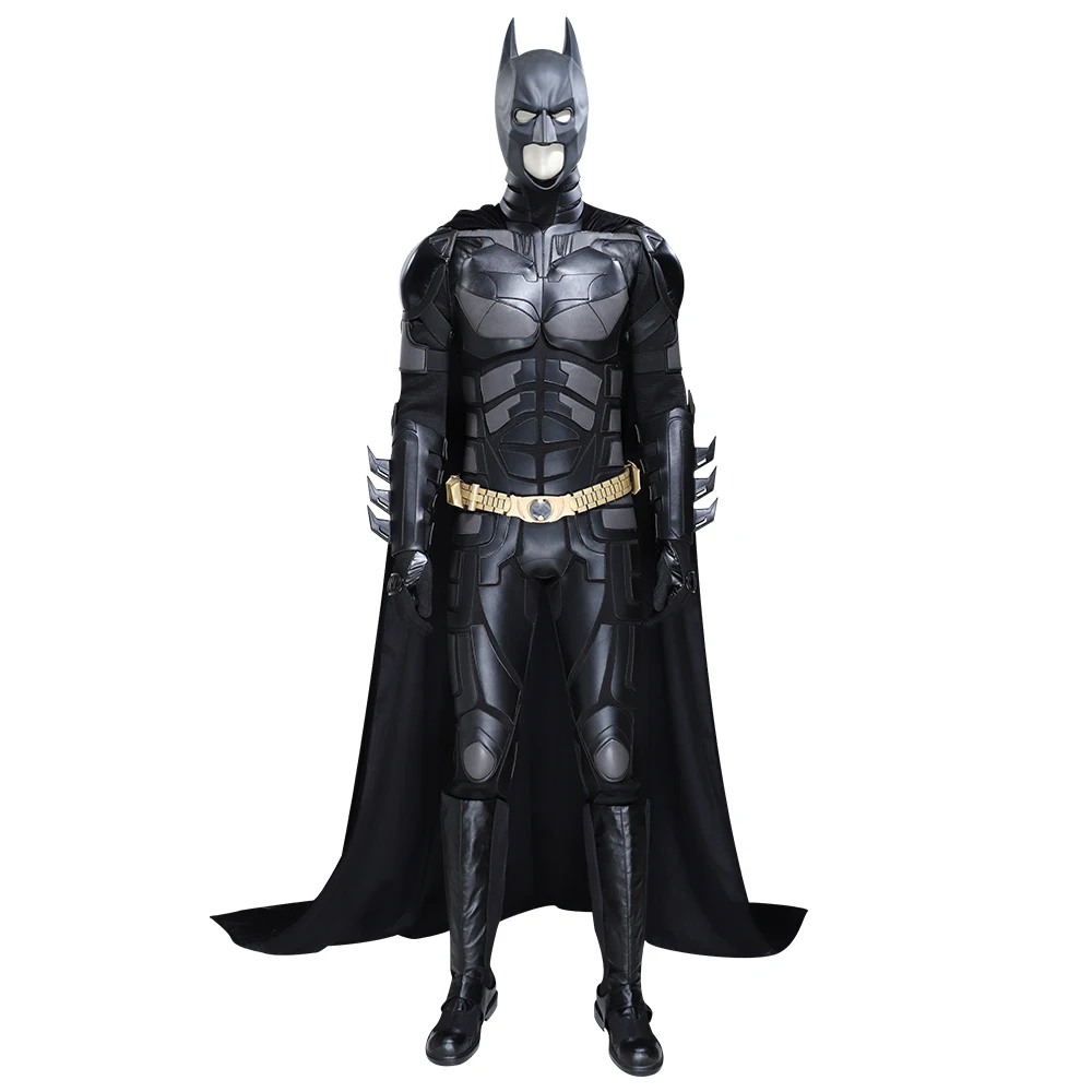 Traje de Cosplay de murciélago para hombre, traje completo de Bruce Wayne  con mono de cuero para Halloween, The Dark Knight Rises