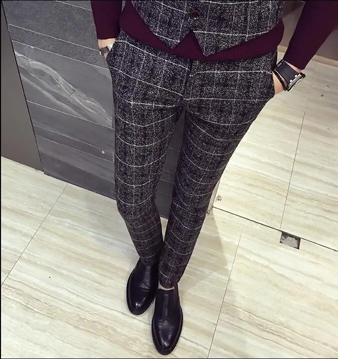 Fashion Black Men Plaid Suit Vest Slim Design Dress Vest Men Asian Size S M L XL XXL XXXL 4XL 5XL Men Leisure Waistcoat